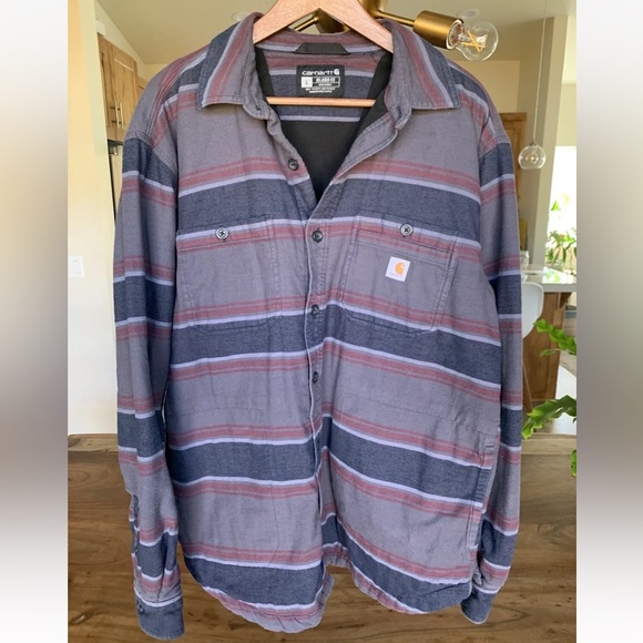 Carhartt Jacket Men's Large Rugged Flex Midweight Flannel Fleece Lined Outdoor - Picture 9 of 10